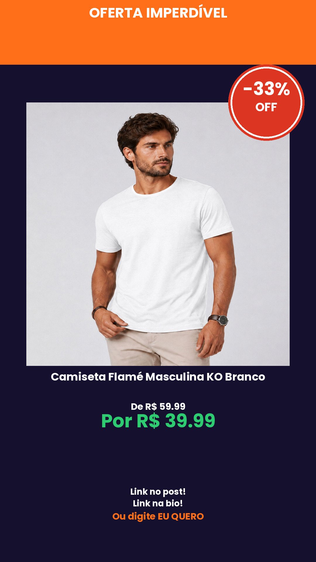 Camiseta Flamé Masculina KO Branco