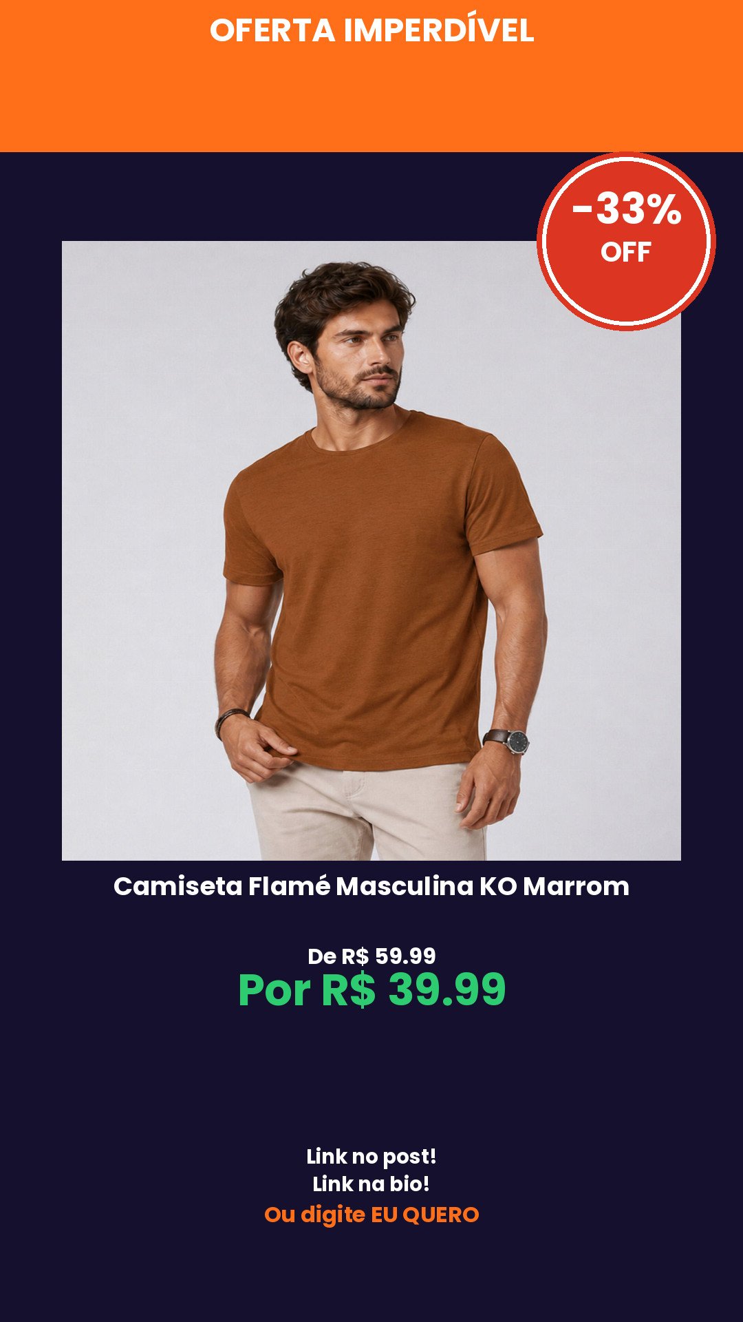 Camiseta Flamé Masculina KO Marrom