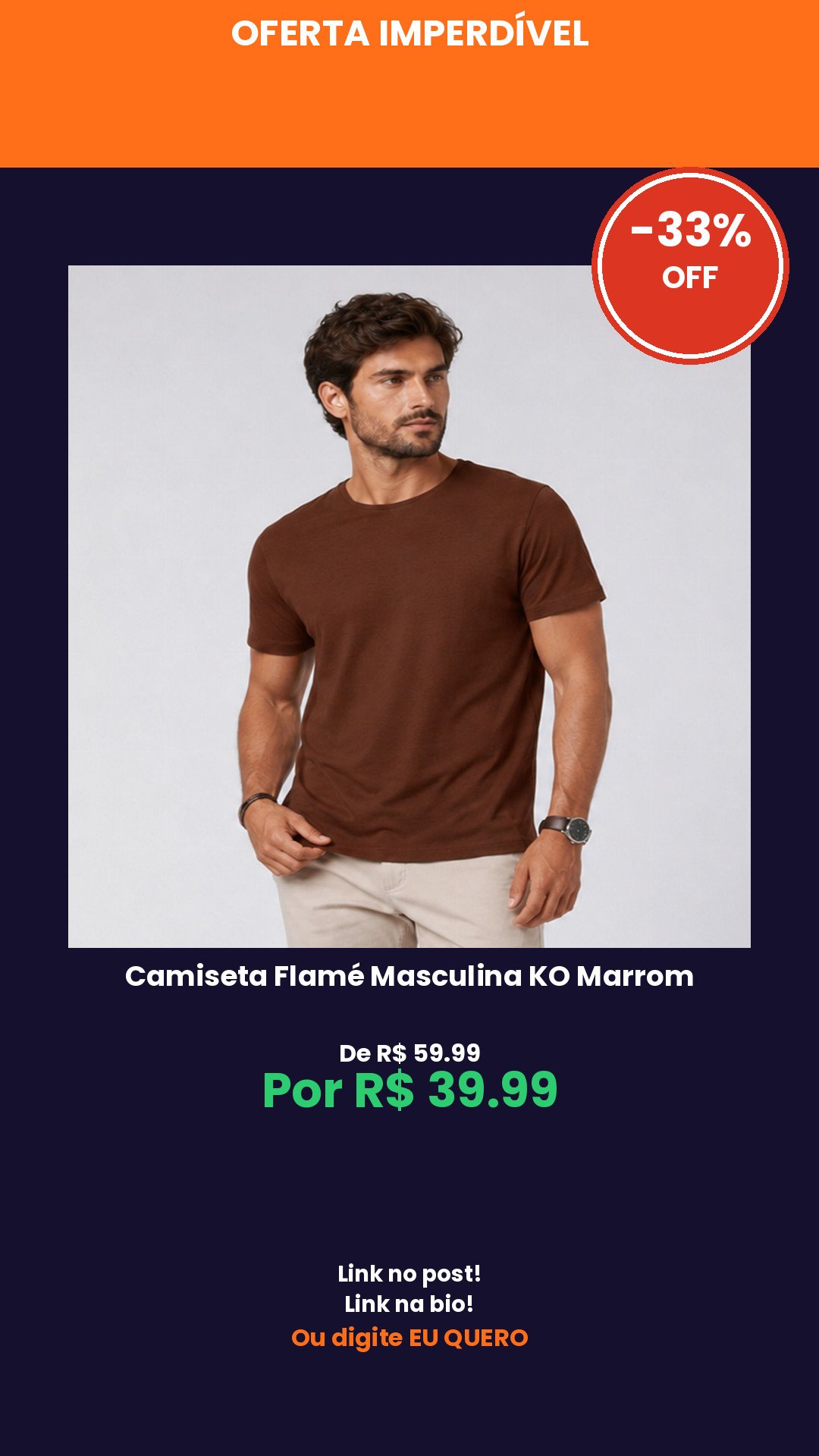 Camiseta Flamé Masculina KO Marrom