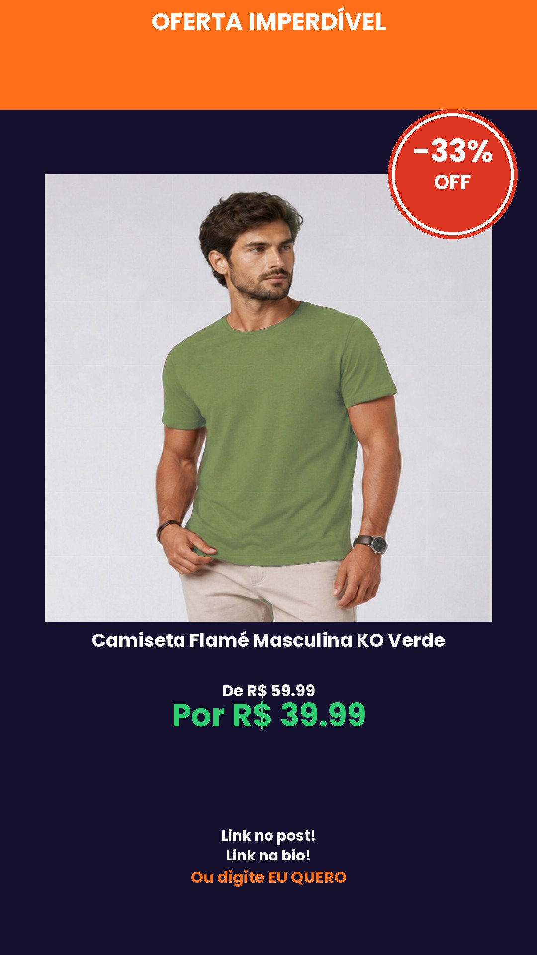 Camiseta Flamé Masculina KO Verde