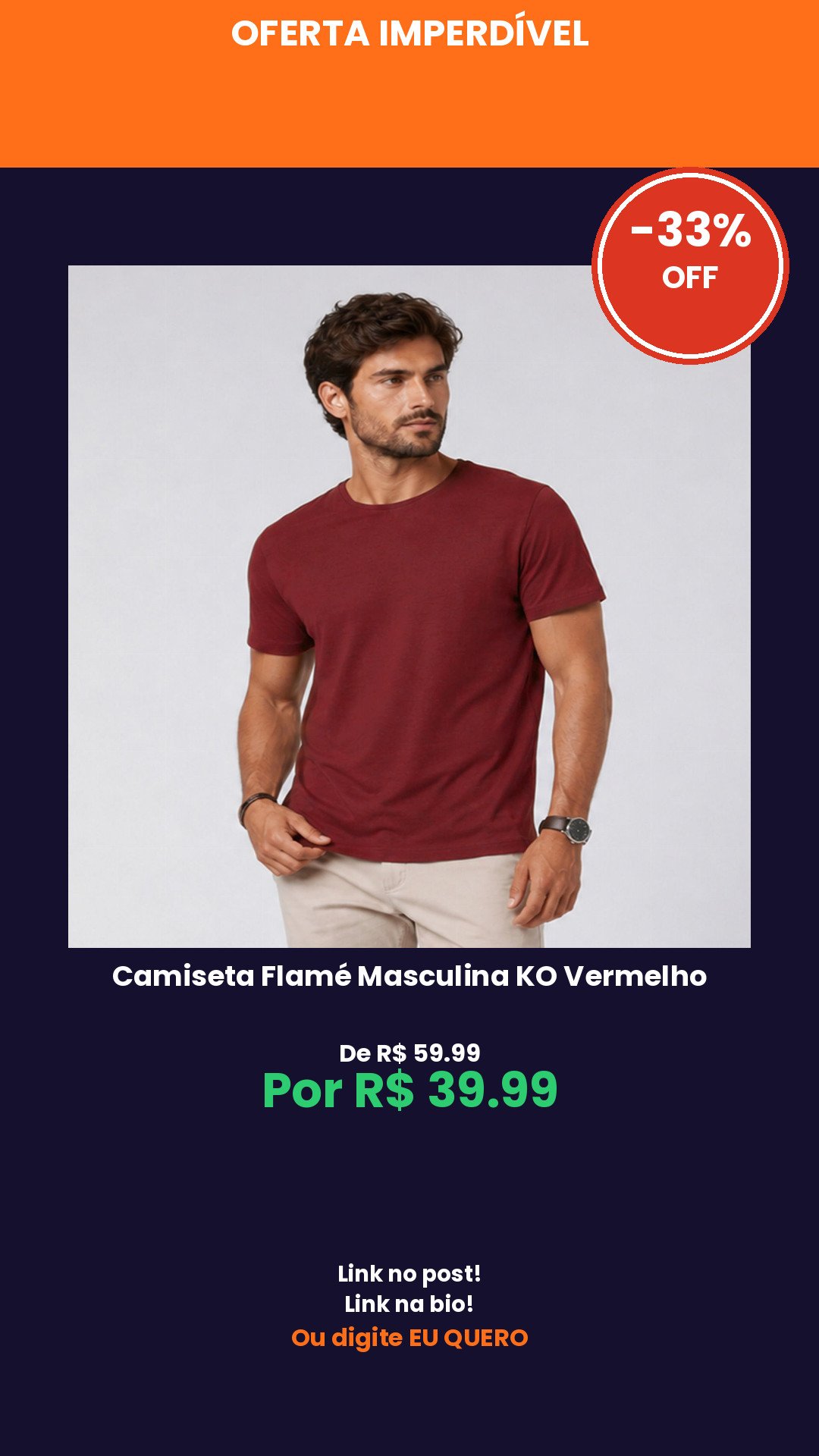 Camiseta Flamé Masculina KO Vermelho