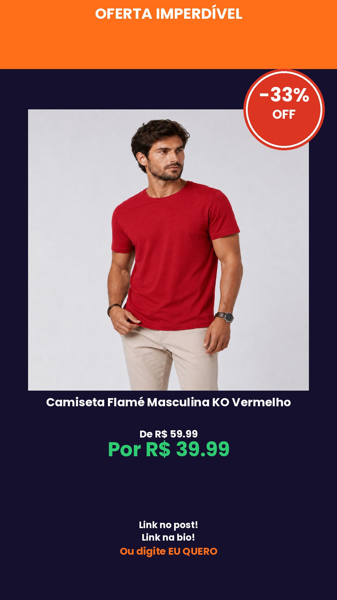 Camiseta Flamé Masculina KO Vermelho